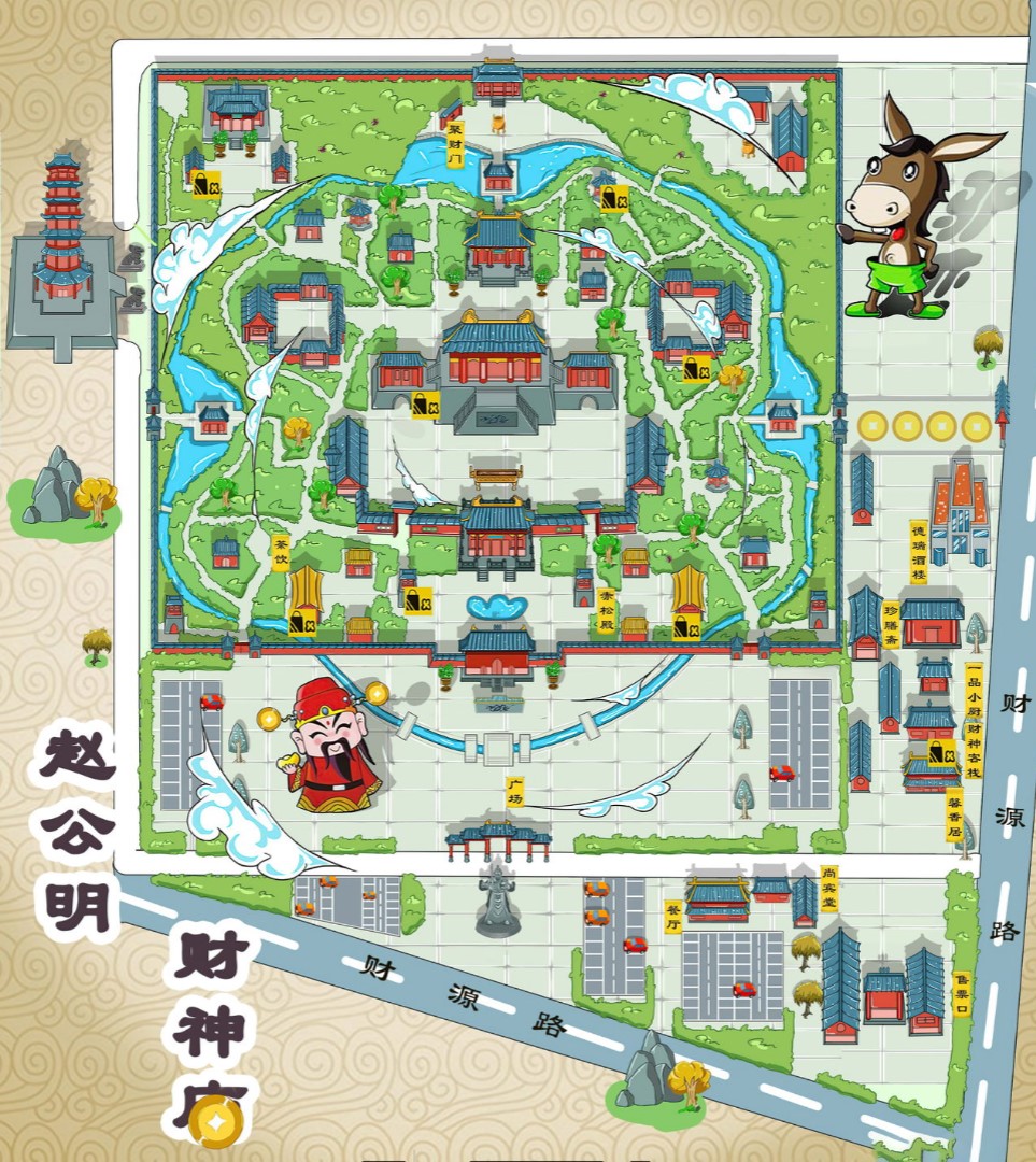通江寺庙类手绘地图